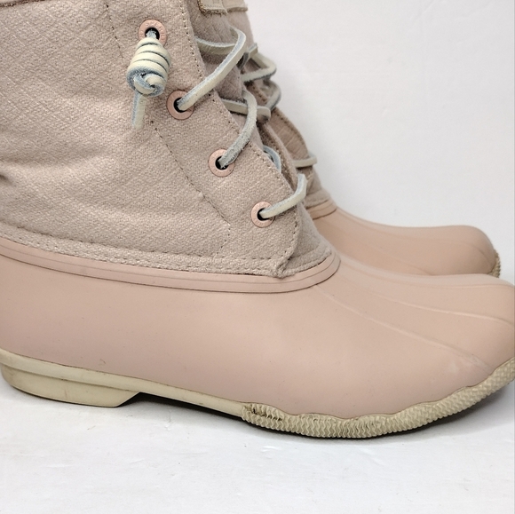 Sperry Saltwater Wool Rose Dust Insulated Lace Up Waterproof Winter Boots - Picture 15 of 16